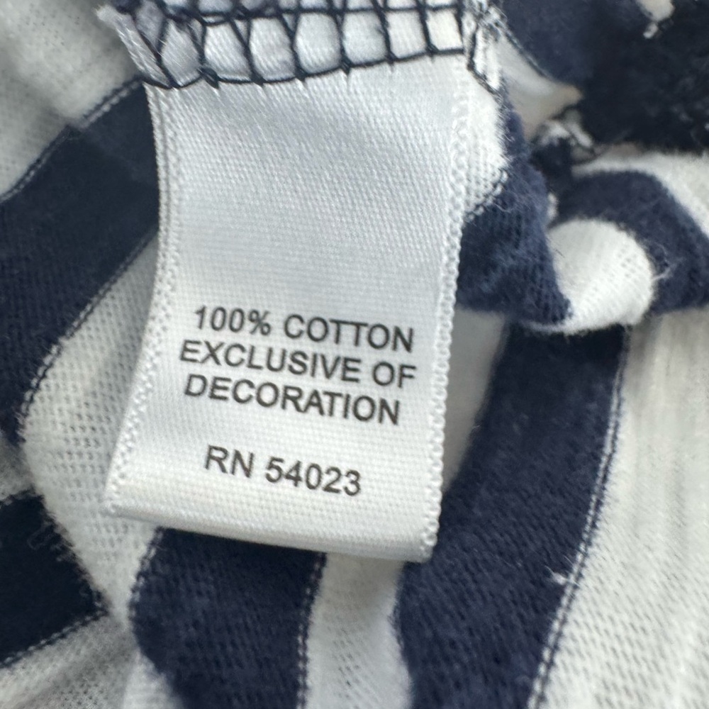 Banana Republic Blue/White Striped Boat Neck w/Button Detail 3/4 Sleeves Size M - Picture 7 of 9